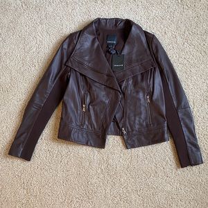 Trouve Leather jacket burgundy